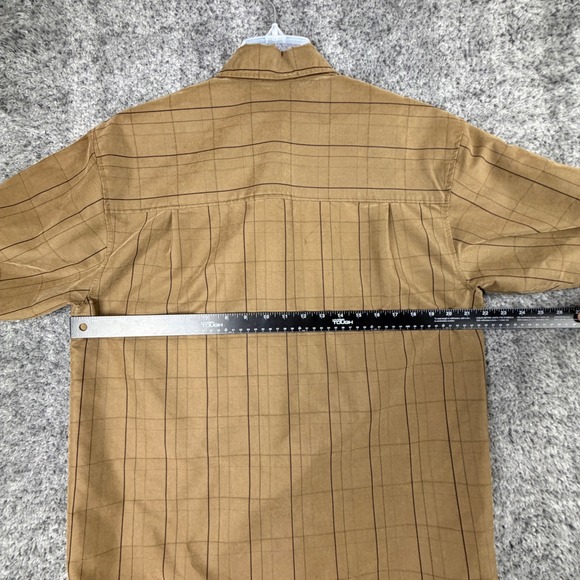 REI Mens S Brown Grid Button Down Shirt Long Sleeve Rayon Blend Utility Gorpcore - Picture 13 of 16